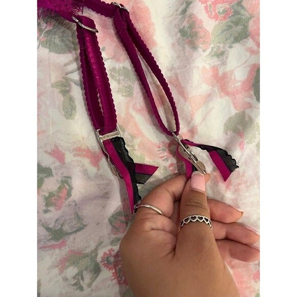 Agent Provocateur Lavelle Suspender Garter Belt Magenta AP 2 - Picture 9 of 11